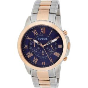 Reloj Fossil Nate FS5024 Acero Hombre Rose Gold Plateado